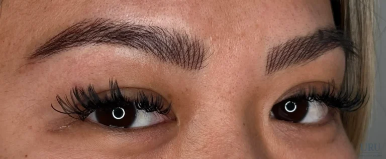 Hair-nano-stroke eyebrow enhancement showing natural hair-like strokes and soft definition result in Sacramento