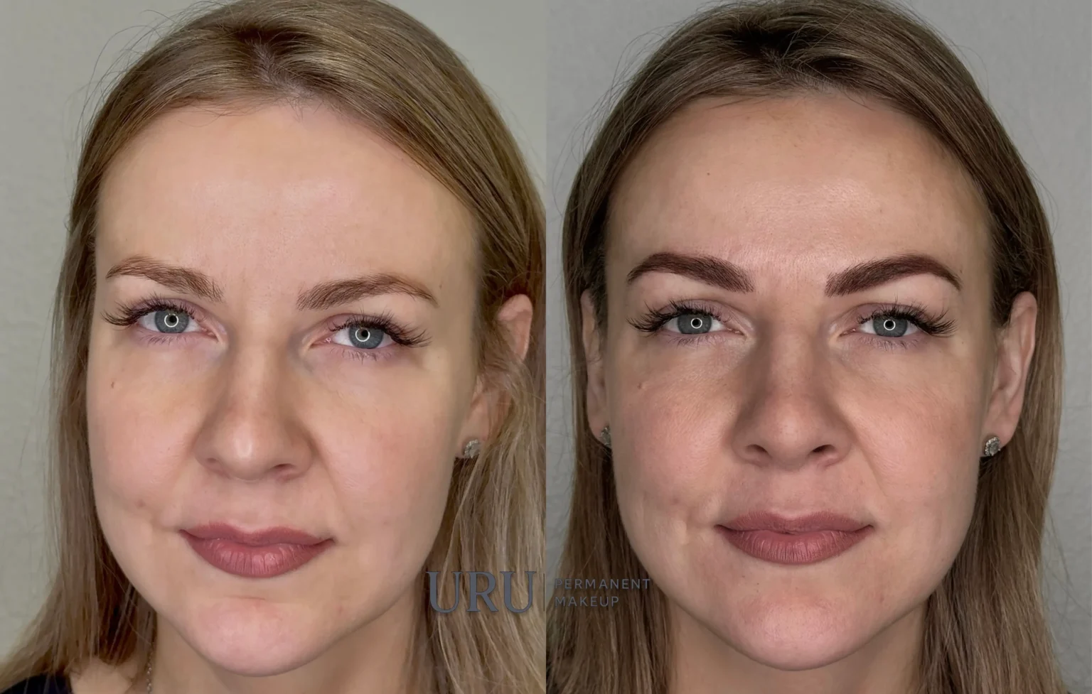 Soft powder brows creating a smooth, shaded finish with enhanced shape and symmetry results in Sacramento.